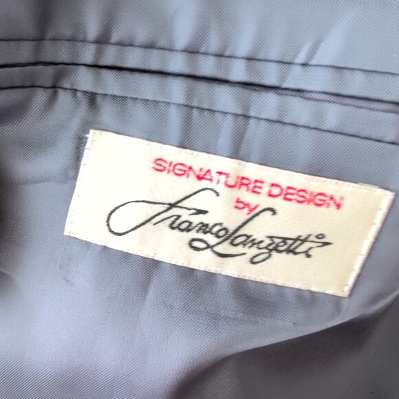 Vintage Franco Lanzetti Silk Wool Tailored Tweed Suit Jacket Men's 54R - Picture 3 of 10